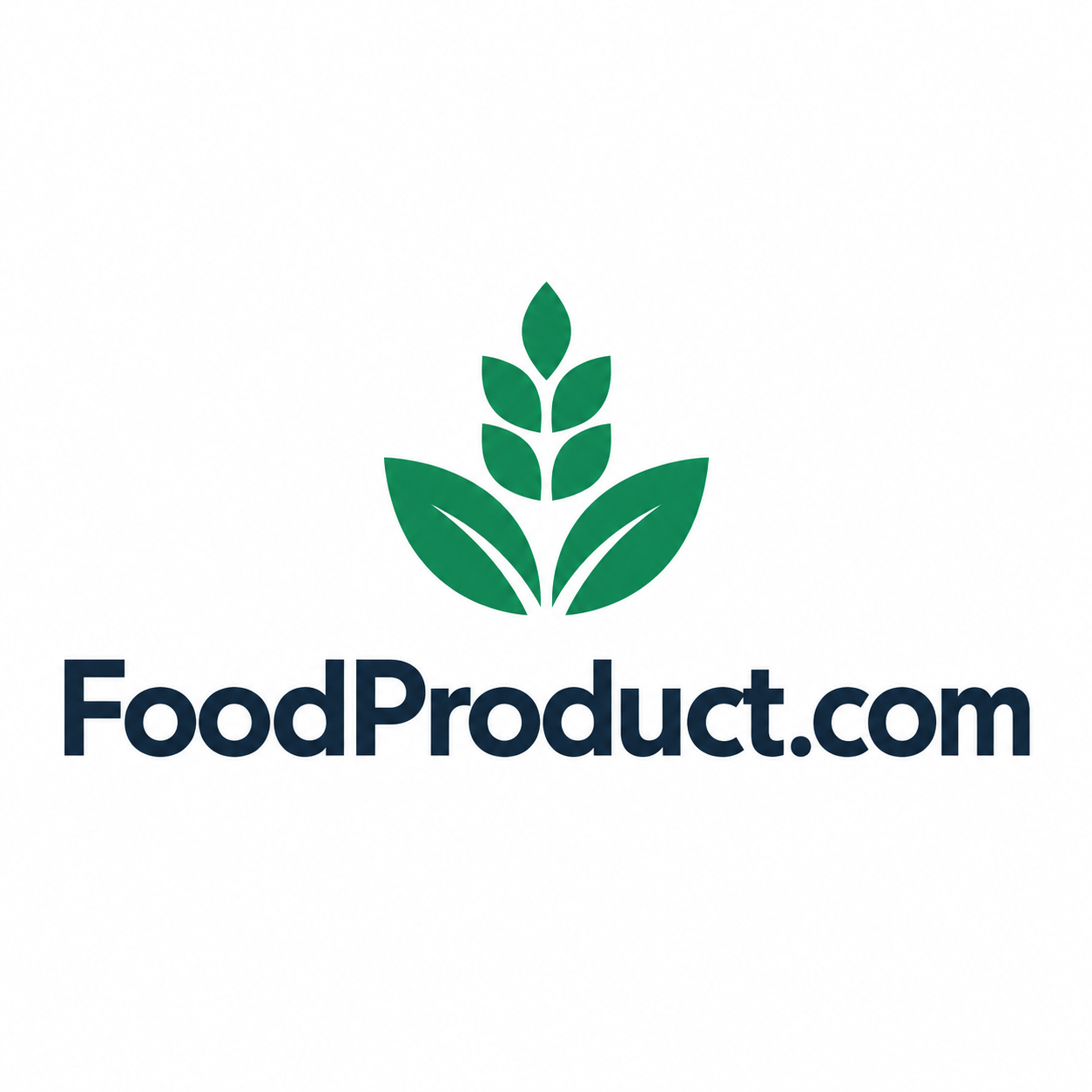 FoodProduct.com domain name artwork with a green leaf and grain symbol